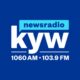 A photo of the KYW logo