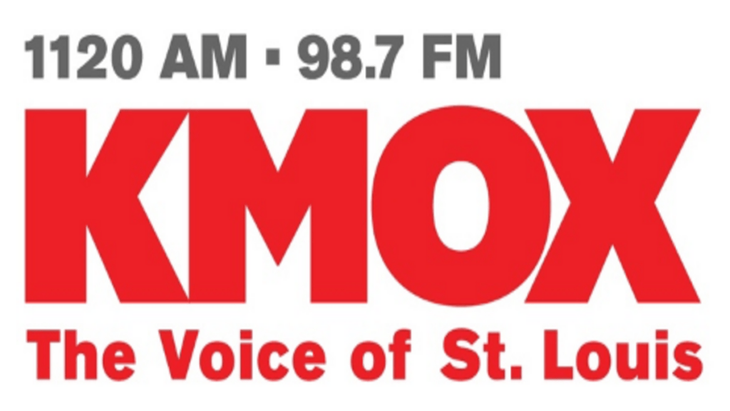 A photo of the KMOX logo