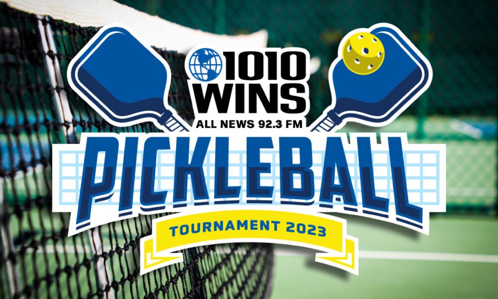 A photo of the 1010 WINS Pickleball tournament logo