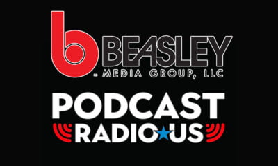 A photo of the Beasley Media Group and Podcast Radio US logos